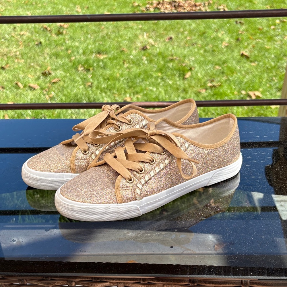 Jack Rogers Gold Glitter Sneakers